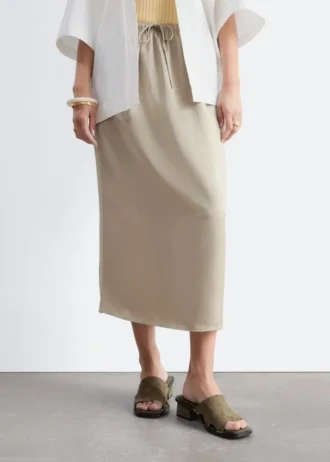 Drawstring Midi Skirt