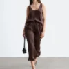 Drawstring Midi Skirt