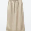 Drawstring Midi Skirt
