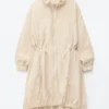 Drawstring Parka Coat