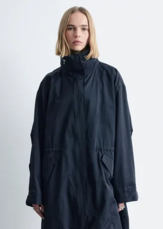 Drawstring Parka Coat