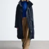 Drawstring Parka Coat