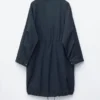Drawstring Parka Coat