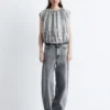 Drawstring Silk Top