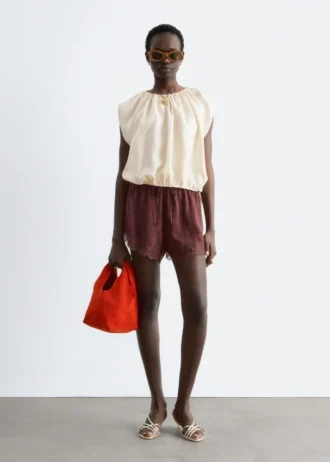 Drawstring Silk Top