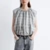 Drawstring Silk Top