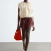 Drawstring Silk Top