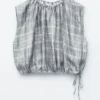 Drawstring Silk Top