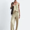 Drawstring Twill Trousers