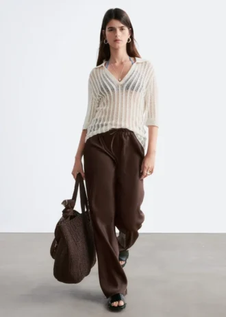 Drawstring Twill Trousers