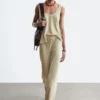 Drawstring Twill Trousers