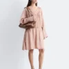 Drawstring V-Neck Mini Dress