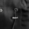 Drawstring-Waist Leather Jacket