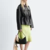 Drawstring-Waist Leather Jacket