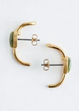 Ear-Cuff-Detail Stud Earrings
