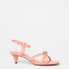 Embellished Heeled Leather Sandals