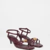 Embellished Heeled Leather Sandals