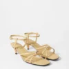 Embellished Heeled Leather Sandals