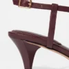 Embellished Heeled Leather Sandals