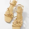 Embellished Heeled Leather Sandals