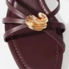 Embellished Heeled Leather Sandals