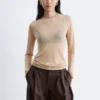 Fine-Knit Sheer Top