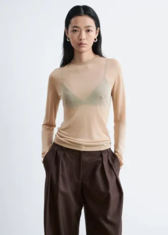 Fine-Knit Sheer Top