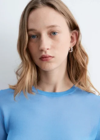 Fine-Knit Sheer Top