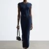 Fitted Satin Maxi Dress