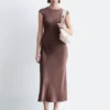 Fitted Satin Maxi Dress