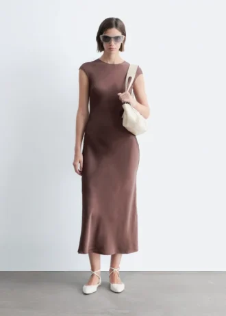 Fitted Satin Maxi Dress