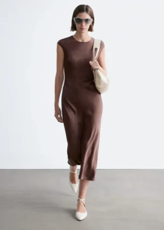 Fitted Satin Maxi Dress