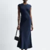 Fitted Satin Maxi Dress
