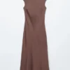 Fitted Satin Maxi Dress