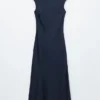 Fitted Satin Maxi Dress