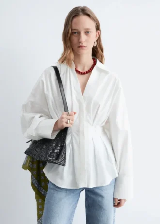 Fitted-Waist Cotton Shirt