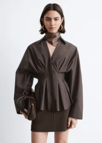Fitted-Waist Cotton Shirt