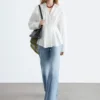 Fitted-Waist Cotton Shirt