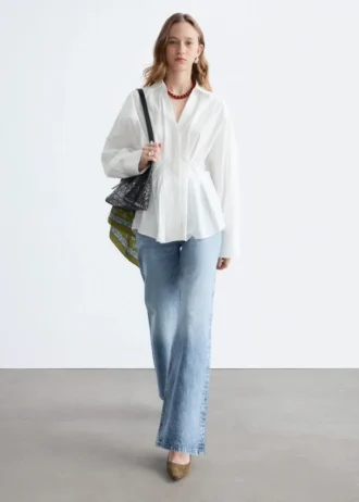 Fitted-Waist Cotton Shirt