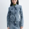 Fitted Zip-Up Denim Jacket