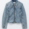 Fitted Zip-Up Denim Jacket