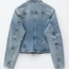 Fitted Zip-Up Denim Jacket