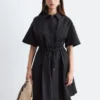 Flared Drawcord Mini Dress