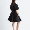 Flared Drawcord Mini Dress