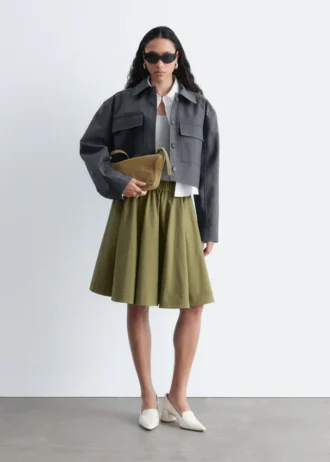Flared Knee-Length Skirt