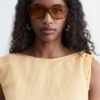 Flared Linen Midi Dress