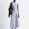 Flared Linen Midi Dress