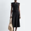 Flared Linen Midi Dress