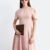 Flared Linen Midi Dress