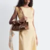 Flared Linen Midi Dress